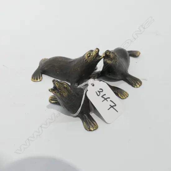 3 CAST BRONZE SEALS L 70 MM