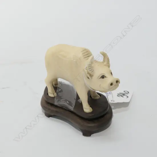 OLD CARVED IVORY BULLOCK