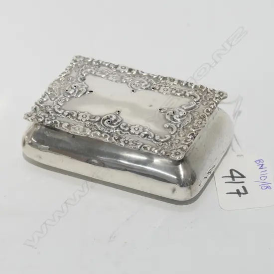 STERLING SILVER TRINKET BOX CHESTER 1896 L. 85MM