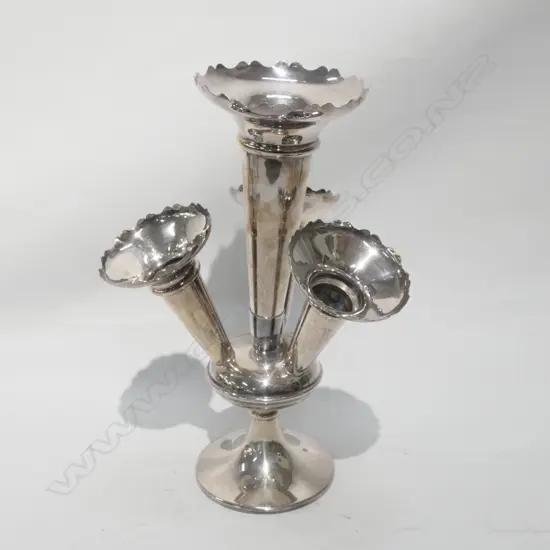 SILVER PLATE 4 TRUMPET EPERGNE