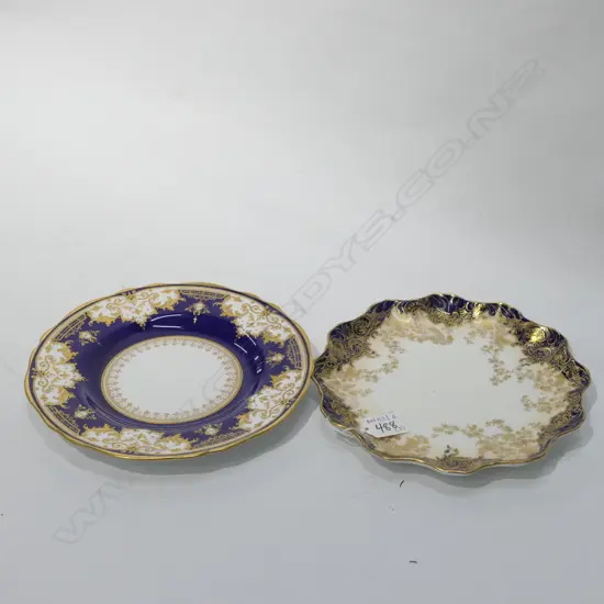 TWO PCES B/W AND GOLD; R. DOULTON AND SPODE