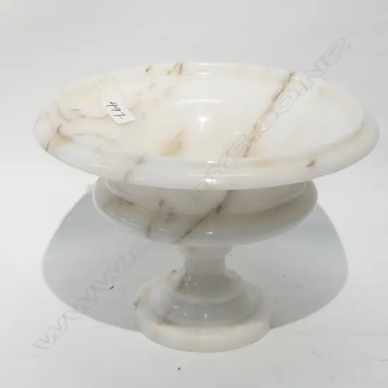 WHITE MARBLE CAMPANA URN. Dia.290mm