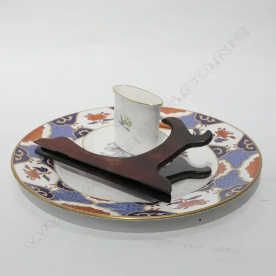 SPODE CABINET PLATE + 2 SMALL R/WORCESTER PIECES D 260 MM