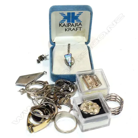SILVER RINGS, PAUA JEWELLERY/ ETC.
