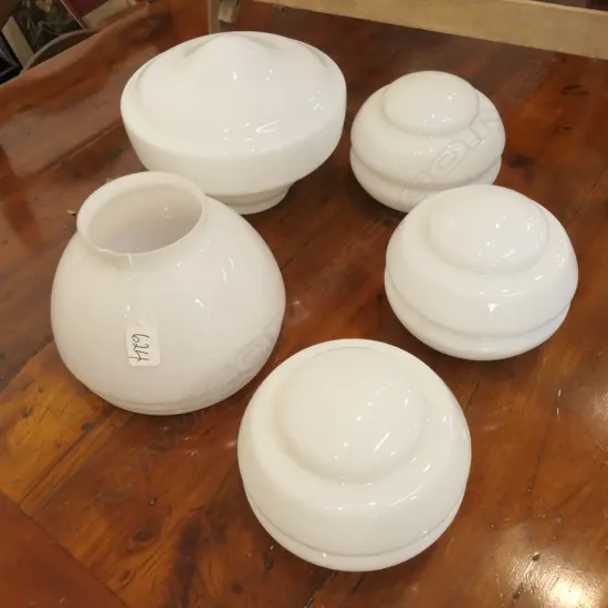 5 ASST MILK GLASS LIGHT SHADES