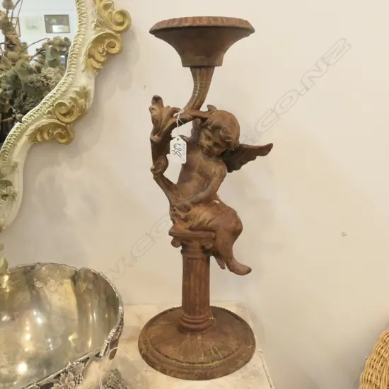 DECORATIVE BIRD BATH BASE WITH CHERUB MOTIF 480CM TALL