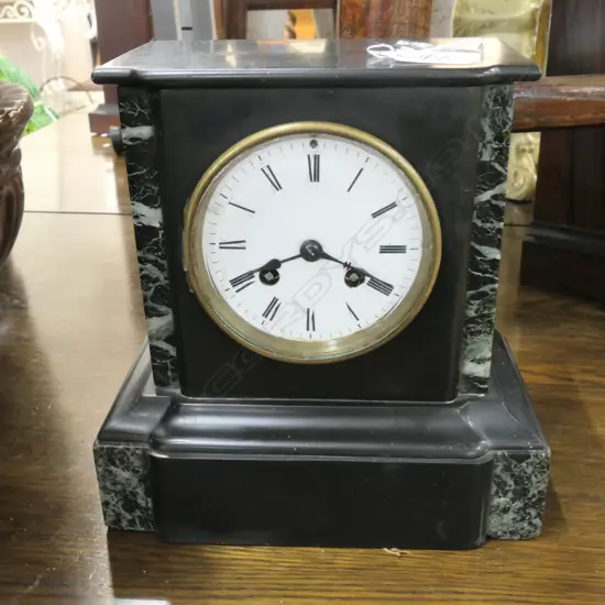 FRENCH SLATE MANTLE CLOCK H 220 MM