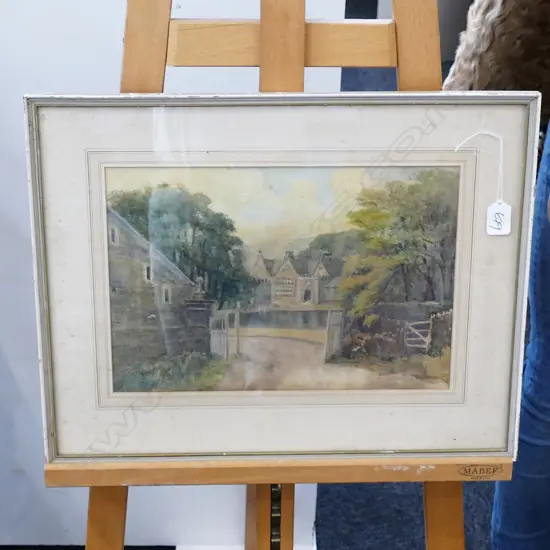 W/COLOUR BY R T HEAPS 1914  ENGLISH MANOR 350 X 230 MM 