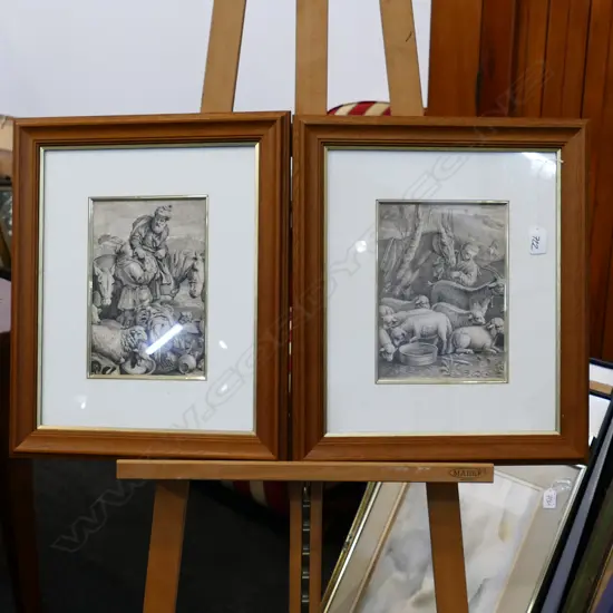 PAIR OF ANTIQUE ENGRAVINGS - EXCELLENT FRAMING
