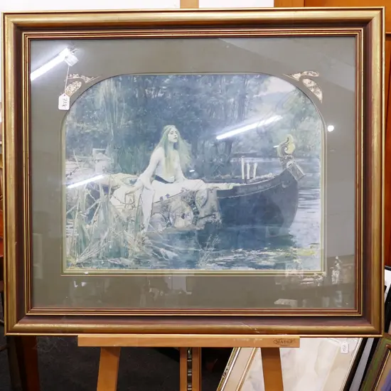 FRAMED PRINT THE LADY OF SHALLOT L 860 MM