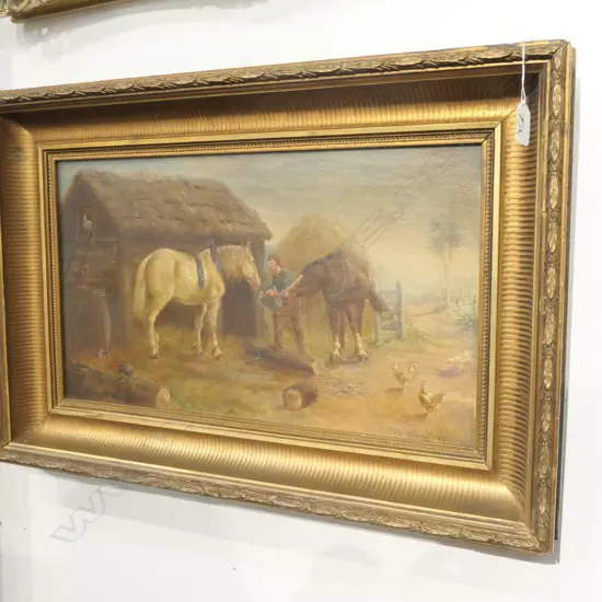 JOHN ELDER MOULTRAY, OIL ON CANVAS, FARMYARD SCENE