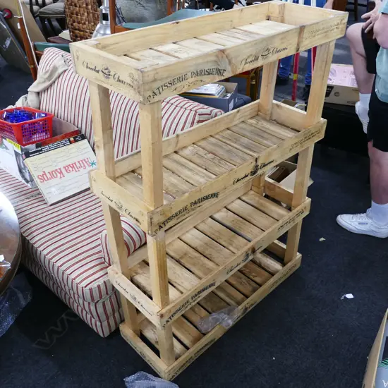 FRENCH STYLE WOODEN BAKERS RACK 1300MM H 950MM W