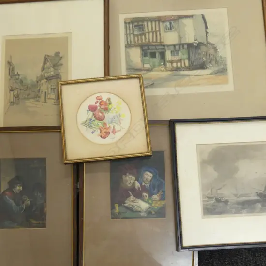 6 ASST FRAMED ETCHINGS ETC