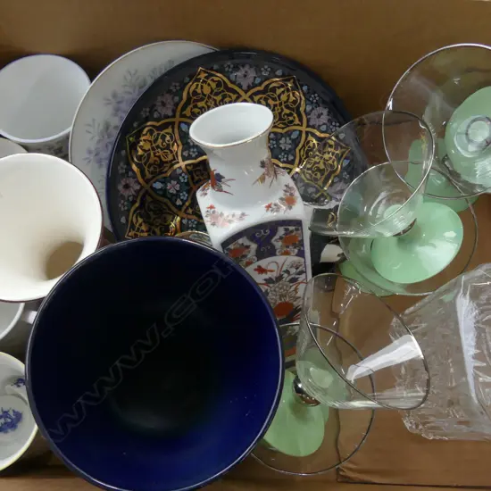 LOT ASST. CHINA / GLASSWARE INCL. DECANTER 