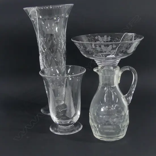 LOT CRYSTAL COMPORT VASE / JUG ETC