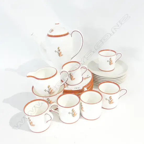 W/WOOD 6 PLACE COFFEE SERVICE