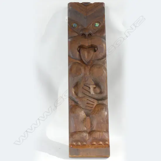 STYLISED MAORI PANEL WITH INSET PAUA EYES 920MM H