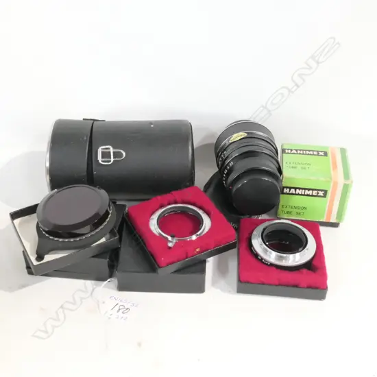 HANIMEX TELE-AUTO LENS, H675178, & 4 OTHER LENS FITTINGS; & EXTENSION TUB SET, PLUS SOLIGOR