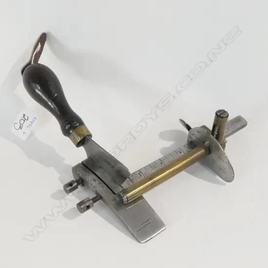 DIXON & SONS SADDLERS' 5" PLOUGH GAUGE / CUTTER w ROSEWOOD HANDLE, FOR CUTTING BRIDLES, STRAPS & BELTS