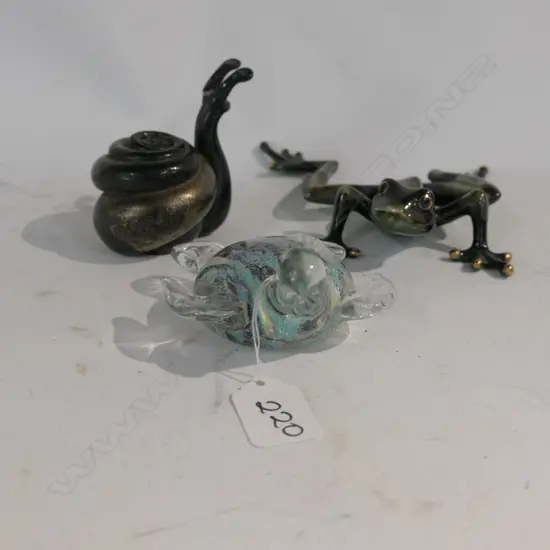 GLASS SNAIL/TURTLE + FROG L 130 MM