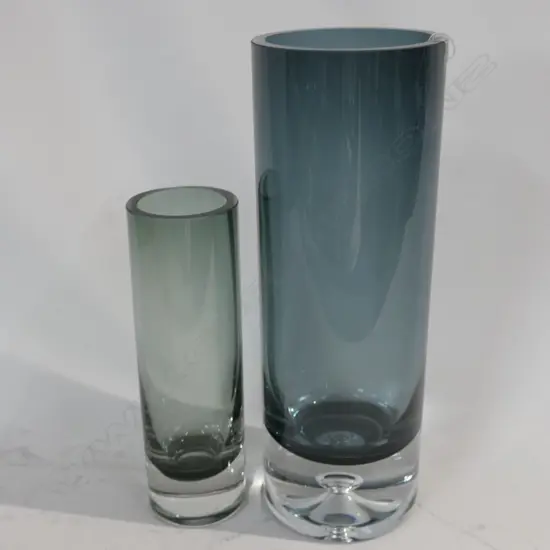 MID CENTURY COLORED GLASS VASES 