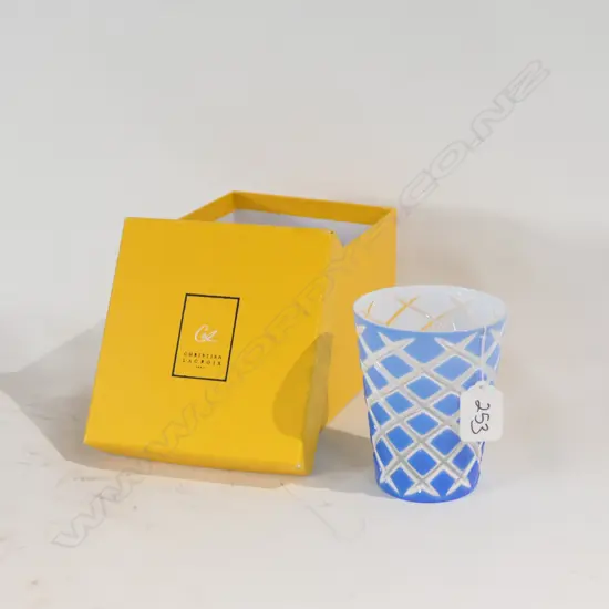 CHRISTIAN LACROIX GLASS OVERLAY GOBLET CUT BOXED