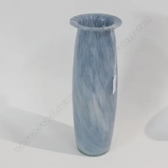 BLUE ART GLASS VASE H 290 MM