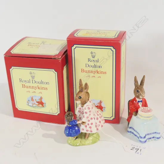 ROYAL DOULTON BUNNYKINS HAPPY BIRTHDAY & DOLLY BUNIKINS