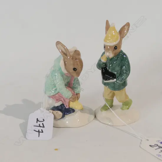 ROYAL DOULTON BUNNYKINS GIRL SKATER & BOY SKATER