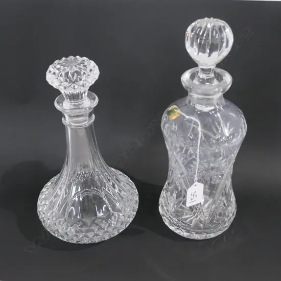 2 CUT CRYSTAL DECANTERS H300 MM