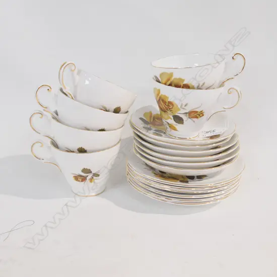 SIX ENGLISH CHINA TRIOS