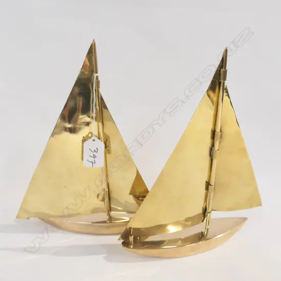 PAIR OF BRASS YACHTS