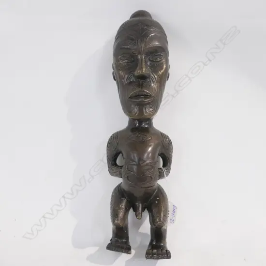 CAST BRONZE MAORI TEKOTEKO FIGURE H 350 MM