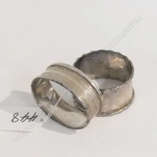 2 STG NAPKIN RINGS, 25.5 GRAMS