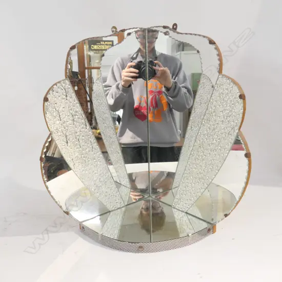 RETRO THREE WAY MIRROR CAN BE MOUNTED 470MM H