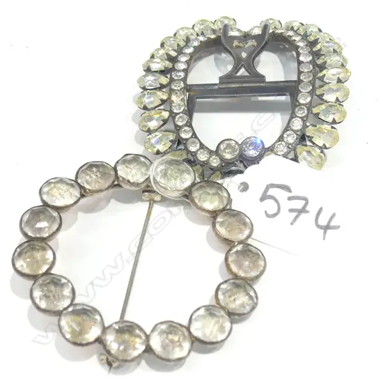 GEORGIAN PASTE BUCKLE & PASTE CIRCLET BROOCH