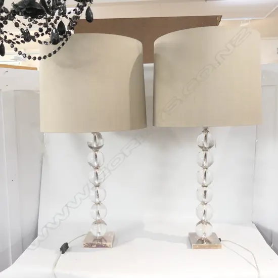 PR COCO REPUBLIC GLASS PEDESTAL TABLE LAMPS