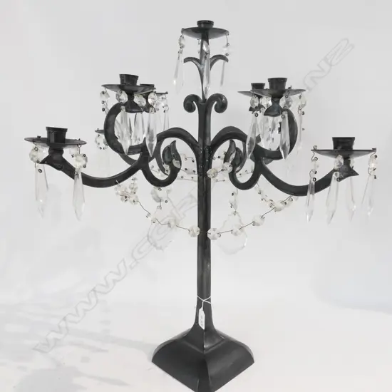 9 LIGHT CRYSTAL CHANDELABRA 600MM H 580MM W