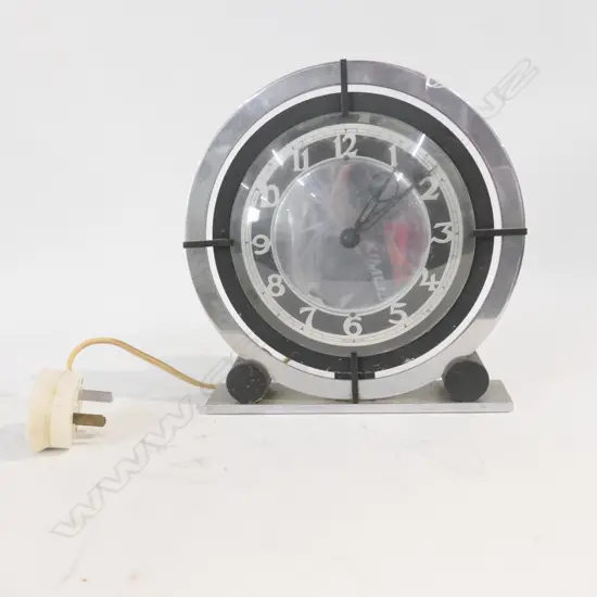 ART DECO CHROME CLOCK ELEC. 'TEMCO'