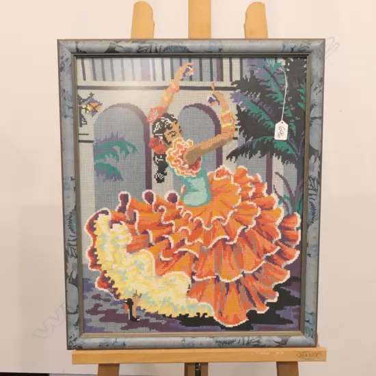 NEEDLEWORK SPANISH DANCER 610MM H 500MM W