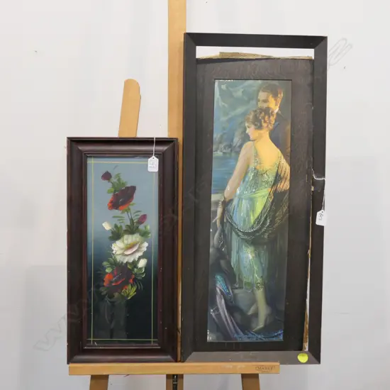 FLORAL STILL LIFE + 1920S FRAMED PRINT L 790 MM