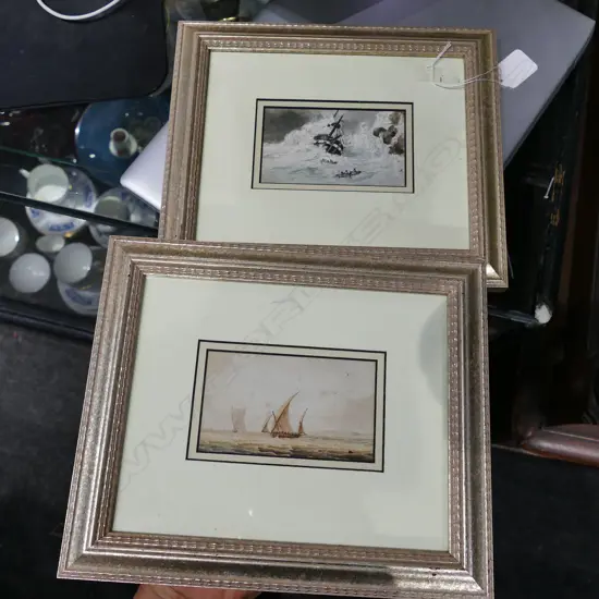 PR VICT MINATURE SEASCAPE WATERCOLOURS