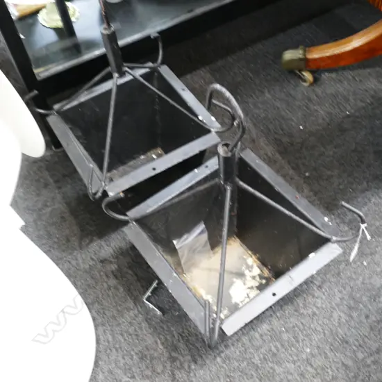 PAIR HEAVY FRENCH HANGING PLANT POTS