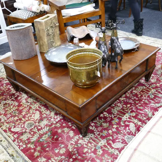 ITALIAN STYLE HINGED LID COFFEE TABLE 1040 X 1040MM