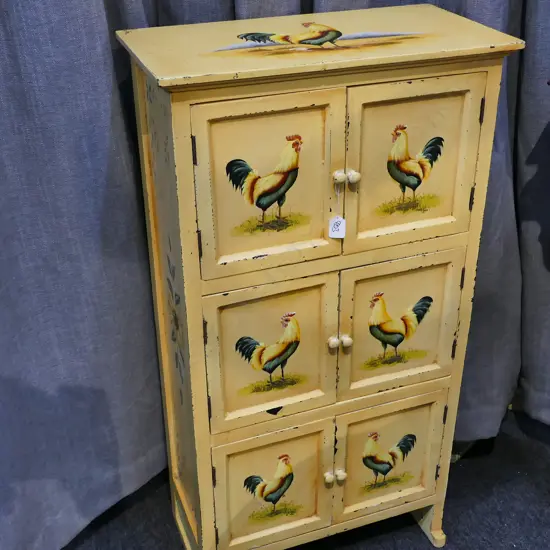 PAINTED FRENCH MULTI DOOR CABINET