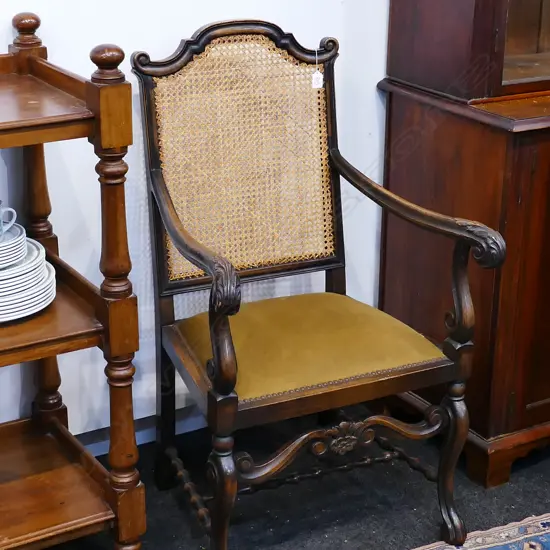 C1910 BERGERE CANED ARMCHAIR
