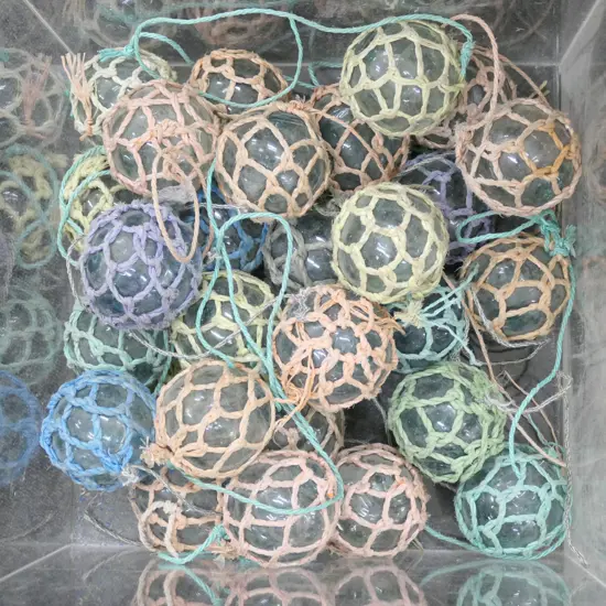 25 SMALL OLD GLASS FISHING FLOATS....