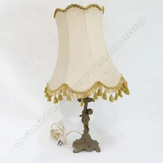 BRONZE CHERUB LAMP 600MM H