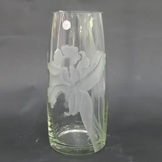 DOROTHY THORPE ETCHED FLORAL VASE H. 320MM