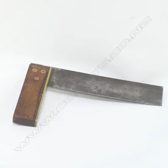 SQUARE 8 INCH WITH BRASS FACING 3 RINGED,PITTED.